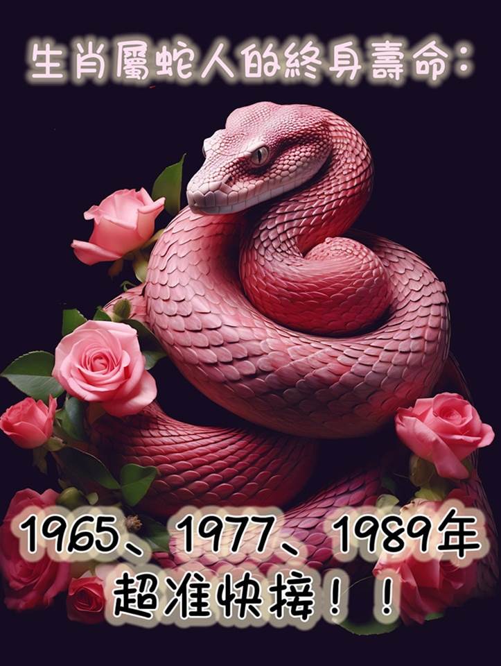 生肖屬蛇人的終身壽命： 1965、1977、1989年， 準得可怕快來接！！