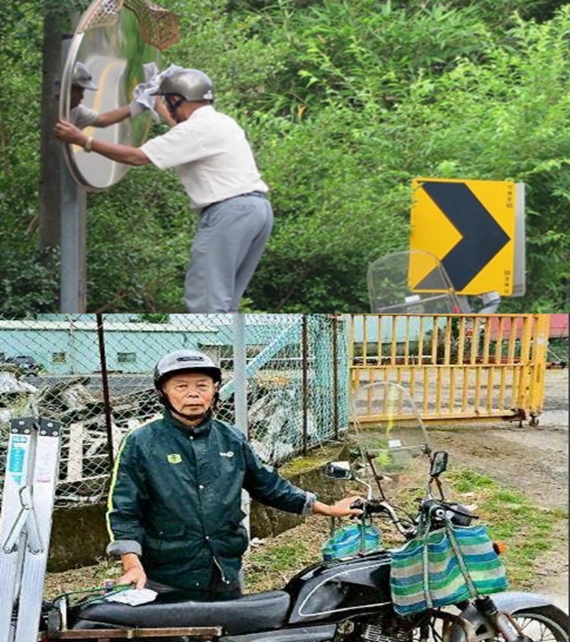每天騎百里！76歲阿伯「半夜4點出門擦反光鏡」　7年來「擦亮整個北台灣」：做到人生最後一刻！