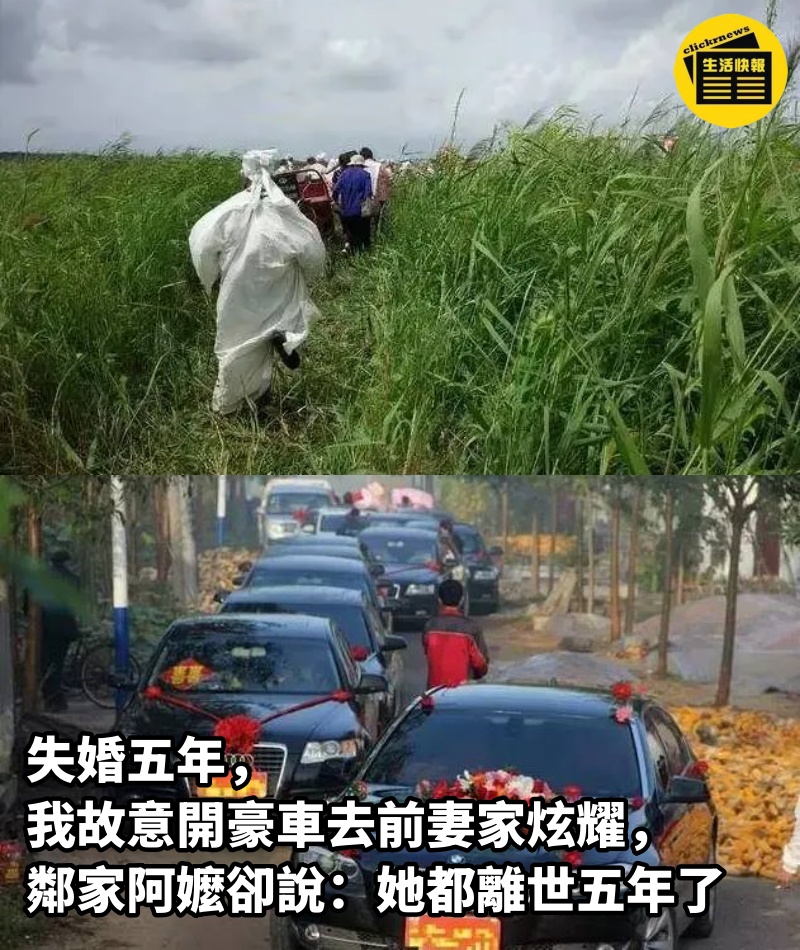 失婚五年，我故意開豪車去前妻家炫耀，鄰家阿嬤卻說：她都離世五年了