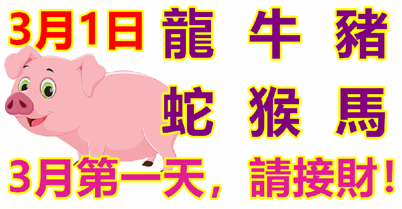 3月1日生肖運勢_龍、牛、豬大吉