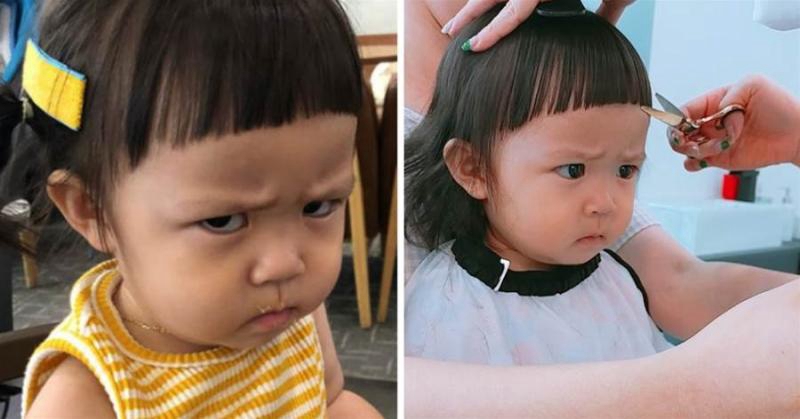 超萌不開心表情，韓國小女孩一剪髮嘟臉皺眉，委屈模樣萌化眾人，網笑說：想要一直戳她生氣